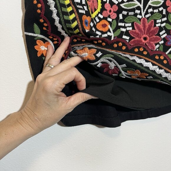 LULUS Women Mini Skirt Small Size black embroidered Don't Stop the Party A Line - Picture 11 of 12